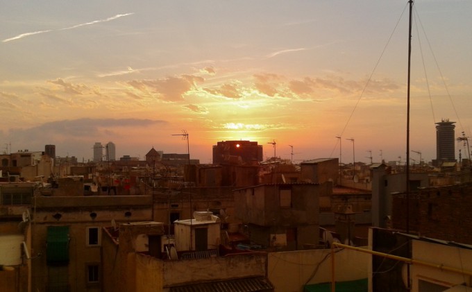 A shaft of sunlight penetrates Hotel Barceló Raval's top floor corridor every September 8 at exactly 7:39